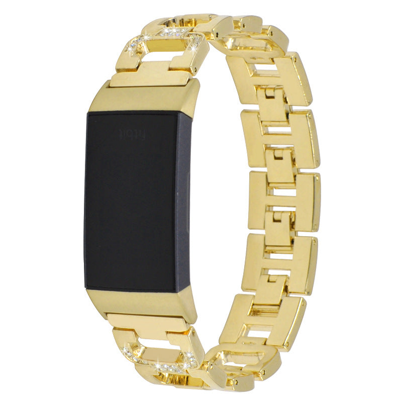 Durable Rhinestones Decor Aluminum Alloy Replacement Smart Watch Band Wrist Strap for Fitbit Charge 6 5 Durable Rhinestones Decor Aluminum Alloy Replacement Smart Watch Band Wrist Strap for Fitbit Charge 6 5